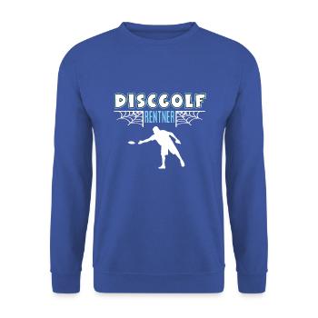 Discball Rentner Rente Ruhestand Discballer - Unisex Pullover - Royalblau - Vorne - Alina (178cm) & Michal (187cm)
