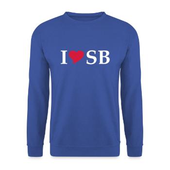 I Love SB Transylvania Sibiu - Unisex Sweatshirt - royal blue - Front - Alina (178cm) & Michal (187cm)