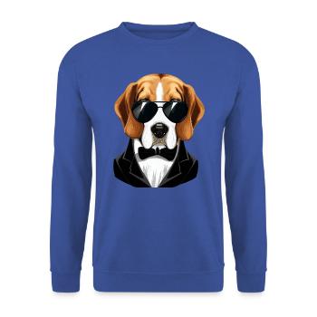 Beagle der Entdecker - Unisex Pullover - Royalblau - Vorne - Alina (178cm) & Michal (187cm)