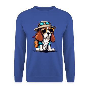 Beagle l’aventurier - Sweat-shirt Unisexe - bleu royal - Devant - Alina (178cm) & Michal (187cm)