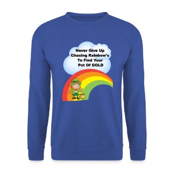 St Patricks Day Gold Rainbow - Unisex Sweatshirt - royal blue - Front - Alina (178cm) & Michal (187cm)