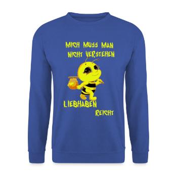 Süße Bienchen - Unisex Pullover - Royalblau - Vorne - Alina (178cm) & Michal (187cm)