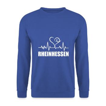 Heartbeat Rheinhessen - Unisex Pullover - Royalblau - Vorne - Alina (178cm) & Michal (187cm)