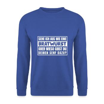 Sind sie Teamfähig alleine ja - Unisex Pullover - Royalblau - Vorne - Alina (178cm) & Michal (187cm)