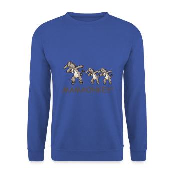 Schwanger werdene Mutter Zwillinge Esel - Unisex Pullover - Royalblau - Vorne - Alina (178cm) & Michal (187cm)