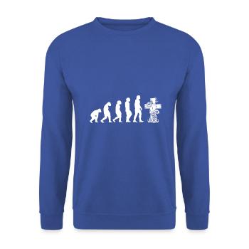 Evolution Bestatter - Unisex Pullover - Royalblau - Vorne - Alina (178cm) & Michal (187cm)