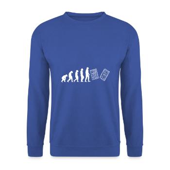 Evolution Mathelehrer - Unisex Pullover - Royalblau - Vorne - Alina (178cm) & Michal (187cm)