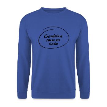 Gemütlich muss es sein - Unisex Pullover - Royalblau - Vorne - Alina (178cm) & Michal (187cm)