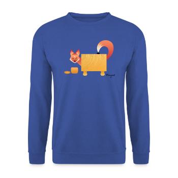 Cheeky Little Fox - Unisex Sweatshirt - royal blue - Front - Alina (178cm) & Michal (187cm)