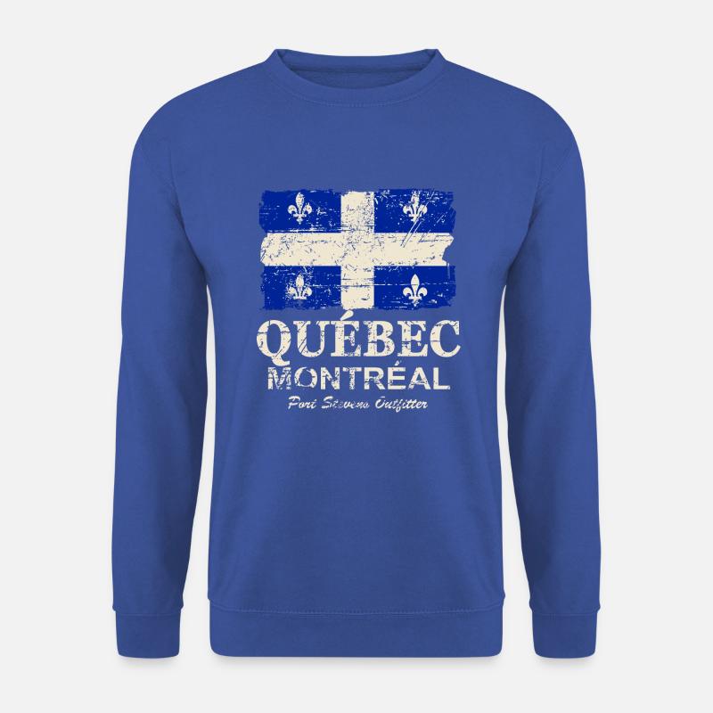 Québec Flag - Canada - Vintage Look - Unisex Pullover - Royalblau