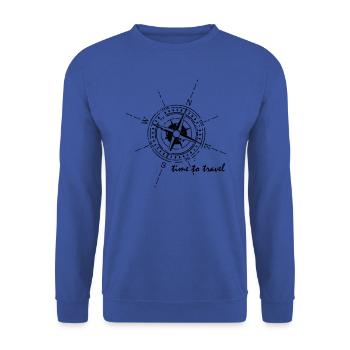 Compass time to travel black - Unisex Sweatshirt - royal blue - Front - Alina (178cm) & Michal (187cm)