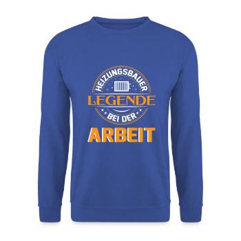 Heizungsbauer Heizungsbau Klempner Installateur - Unisex Pullover - Royalblau - Vorne - Alina (178cm) & Michal (187cm)