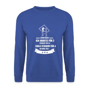 Gerüstbau Gerüstbauer - Unisex Pullover - Royalblau - Vorne - Alina (178cm) & Michal (187cm)