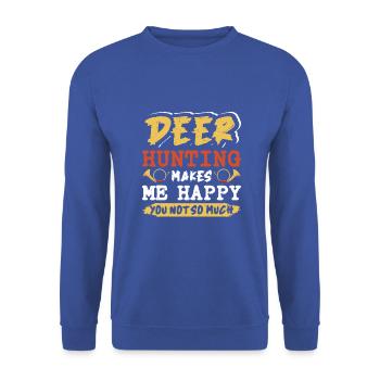 Deer Hunting makes me happy - Unisex Pullover - Royalblau - Vorne - Alina (178cm) & Michal (187cm)