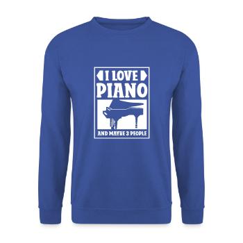 I love piano and maybe 3 people - Unisex Pullover - Royalblau - Vorne - Alina (178cm) & Michal (187cm)