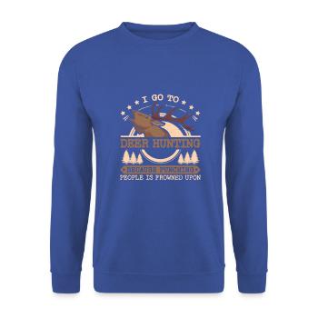 I go to Deer Hunting - Unisex Pullover - Royalblau - Vorne - Alina (178cm) & Michal (187cm)
