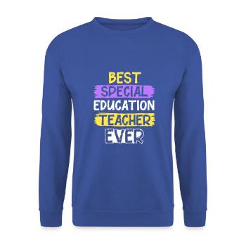 Best special education teacher ever - Unisex Pullover - Royalblau - Vorne - Alina (178cm) & Michal (187cm)