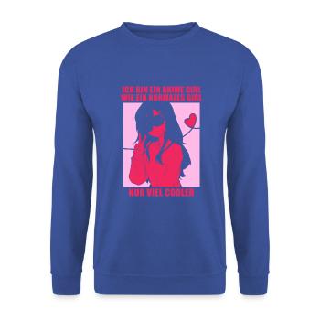 Ich bin ein Anime Girl - Unisex Pullover - Royalblau - Vorne - Alina (178cm) & Michal (187cm)