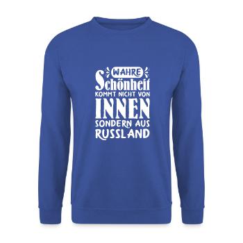 Wahre Schönheit Frau Russland - Unisex Pullover - Royalblau - Vorne - Alina (178cm) & Michal (187cm)