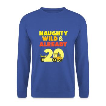 Geschenk 20 Jahre Geburtstag Mann Traktor - Unisex Pullover - Royalblau - Vorne - Alina (178cm) & Michal (187cm)