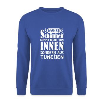 Wahre Schönheit Frau Tunesien - Unisex Pullover - Royalblau - Vorne - Alina (178cm) & Michal (187cm)