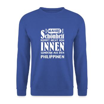 Wahre Schönheit Frau Philippinen - Unisex Pullover - Royalblau - Vorne - Alina (178cm) & Michal (187cm)