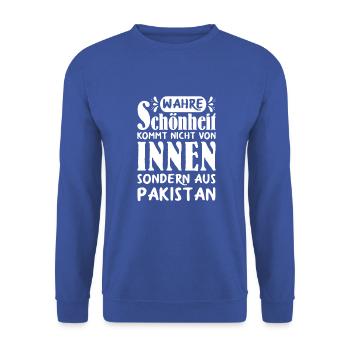 Wahre Schönheit Frau Pakistan - Unisex Pullover - Royalblau - Vorne - Alina (178cm) & Michal (187cm)