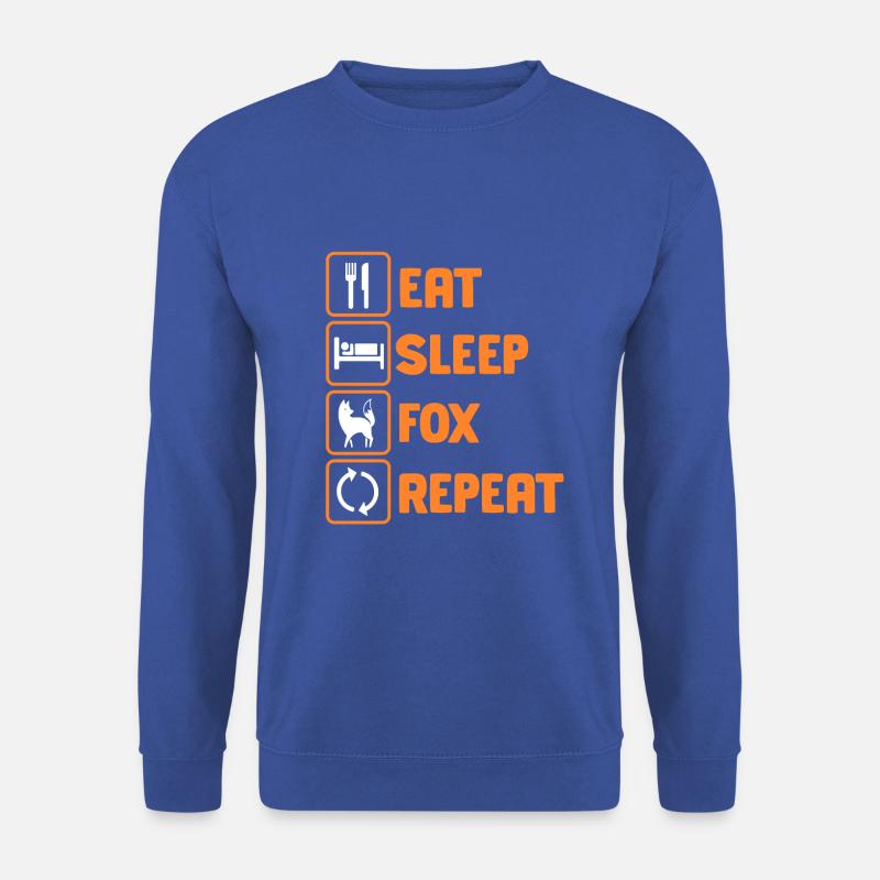 Eat Sleep fox Repeat - Unisex Pullover - Royalblau