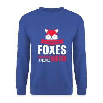 care about is foxes and like maybe 3 people - Unisex Pullover - Royalblau - Vorne - Alina (178cm) & Michal (187cm)