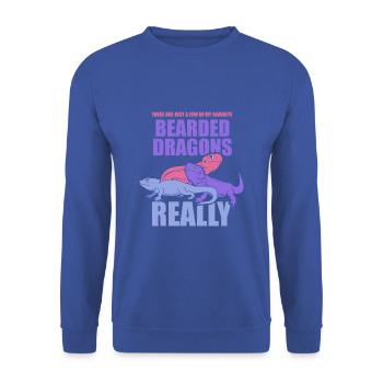 A few of my favorite Bearded Dragons - Unisex Pullover - Royalblau - Vorne - Alina (178cm) & Michal (187cm)