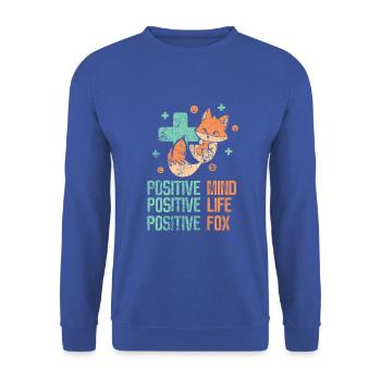 positve mind - positive life - positive fox - Unisex Pullover - Royalblau - Vorne - Alina (178cm) & Michal (187cm)