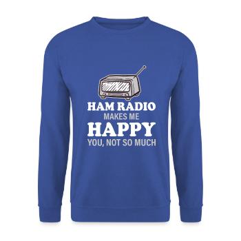 Ham Radio makes me happy - you, not so much - Unisex Pullover - Royalblau - Vorne - Alina (178cm) & Michal (187cm)