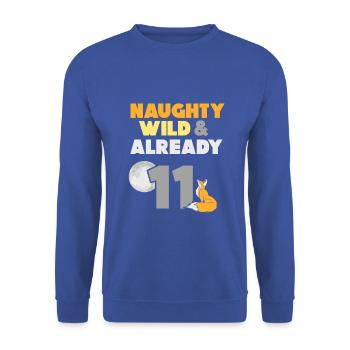 11 Jahre Geburtstag Junge Mädchen Fuchs - Unisex Pullover - Royalblau - Vorne - Alina (178cm) & Michal (187cm)