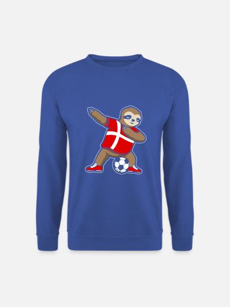 Fußballfan Faultier Fußball Dänemark - Unisex Pullover - Royalblau