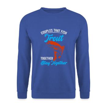 couples that fish trout togehter stay togehter - Unisex Pullover - Royalblau - Vorne - Alina (178cm) & Michal (187cm)