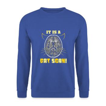 It Is a CAT SCAN - Unisex Pullover - Royalblau - Vorne - Alina (178cm) & Michal (187cm)