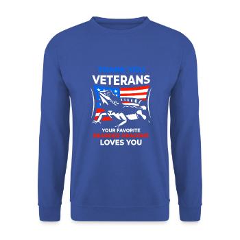 Thank you Veterans Bearded Dragons - Unisex Pullover - Royalblau - Vorne - Alina (178cm) & Michal (187cm)