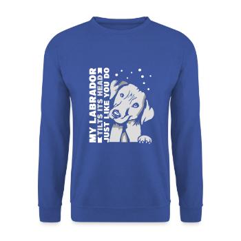 my Labrador tilts its head just like you do - Unisex Pullover - Royalblau - Vorne - Alina (178cm) & Michal (187cm)