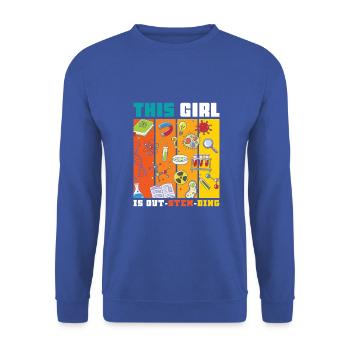 This Girl Is Out-Stem-Ding - Unisex Pullover - Royalblau - Vorne - Alina (178cm) & Michal (187cm)