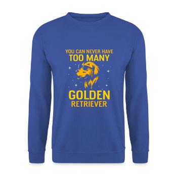 Golden Retriever - Unisex Pullover - Royalblau - Vorne - Alina (178cm) & Michal (187cm)