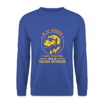 Golden Retriever - Unisex Pullover - Royalblau - Vorne - Alina (178cm) & Michal (187cm)