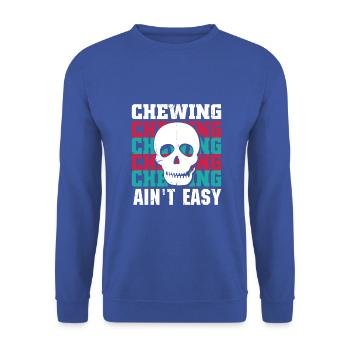 Chewing Ain't Easy - Unisex Pullover - Royalblau - Vorne - Alina (178cm) & Michal (187cm)