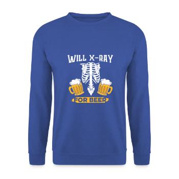Will x-ray for beer - Unisex Pullover - Royalblau - Vorne - Alina (178cm) & Michal (187cm)