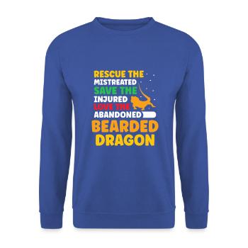 save the injured love the abandoned Bearded Dragon - Unisex Pullover - Royalblau - Vorne - Alina (178cm) & Michal (187cm)