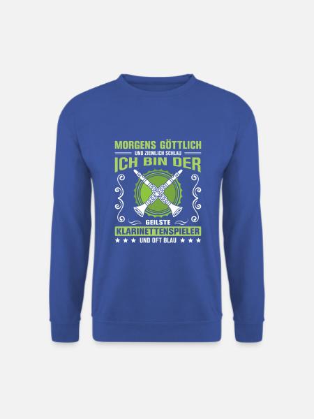 Klarinette Klarinettenspieler Klarinettist - Unisex Pullover - Royalblau