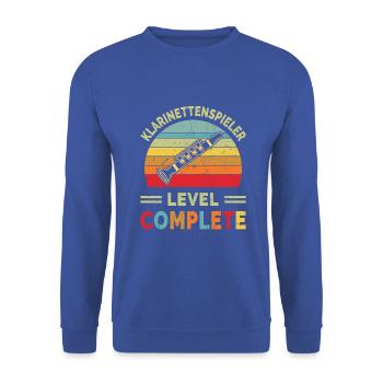 Klarinette Klarinettenspieler Klarinettist - Unisex Pullover - Royalblau - Vorne - Alina (178cm) & Michal (187cm)