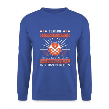 Waldhorn Waldhornspieler Hornist - Unisex Pullover - Royalblau - Vorne - Alina (178cm) & Michal (187cm)