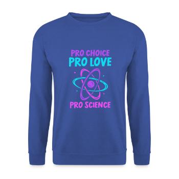 Pro choice pro love pro science - Unisex Pullover - Royalblau - Vorne - Alina (178cm) & Michal (187cm)