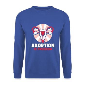 abortion is freedom - Unisex Pullover - Royalblau - Vorne - Alina (178cm) & Michal (187cm)