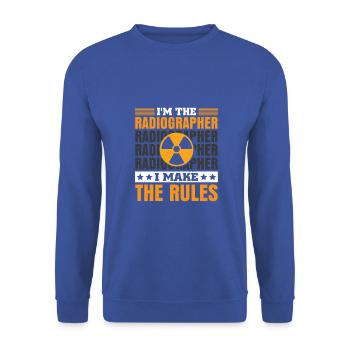 Im a radiographer because i don't mind hard work - Unisex Pullover - Royalblau - Vorne - Alina (178cm) & Michal (187cm)